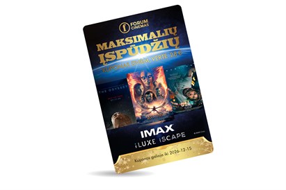 Šventinis kino kuponas „IMAX“ dviem