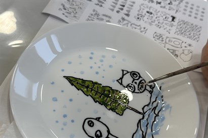 Tapybos ant keramikos dirbtuvės dviem