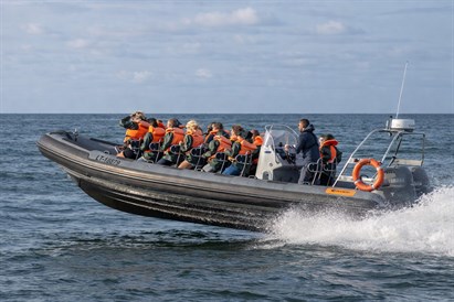 Adrenalino kupinas plaukimas kateriu jūroje